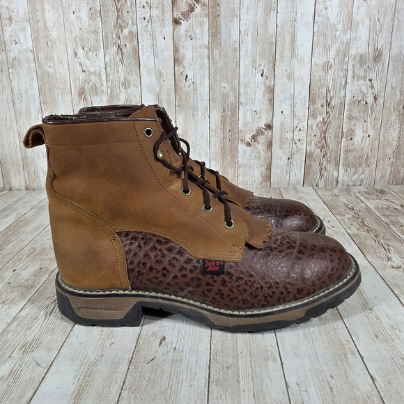 Tony Lama Work Boots Leather‎ Lace Up Ankle Brown Western Boots Size
7.5 - Picture 1 of 8